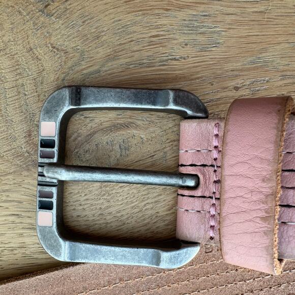 Vintage Fossil Blush Pink Boho Leather Adjustable Belt Large - Picture 5 of 5